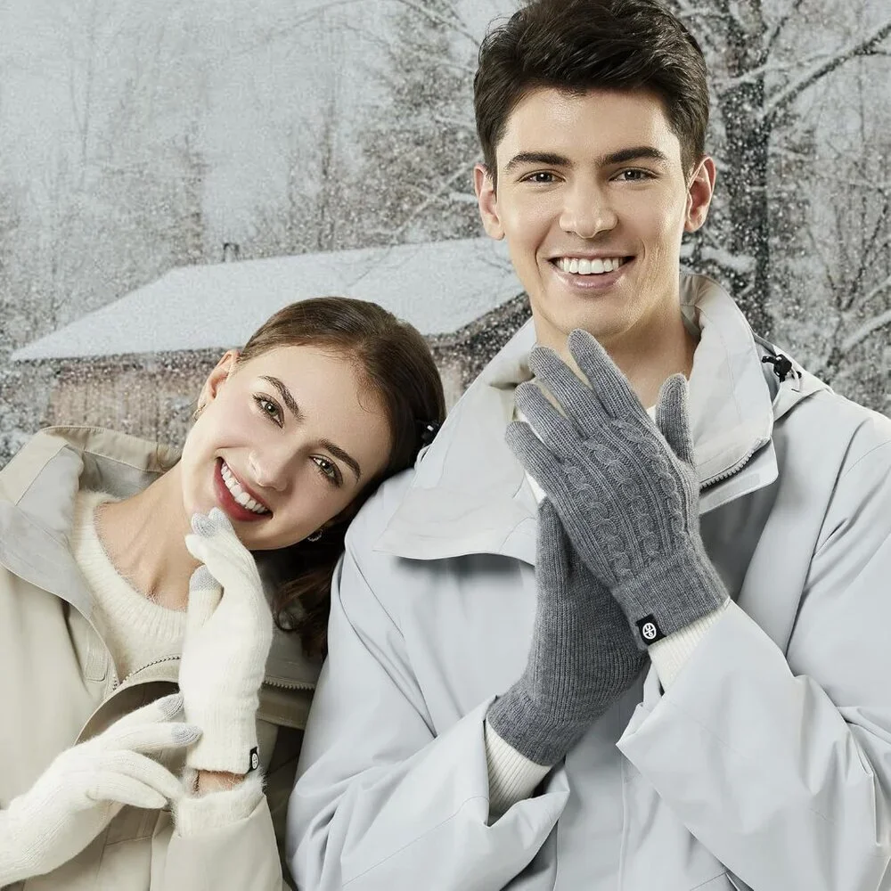 Women's Thermal Knit Winter Gloves Touch Screen Elastic Soft for Running